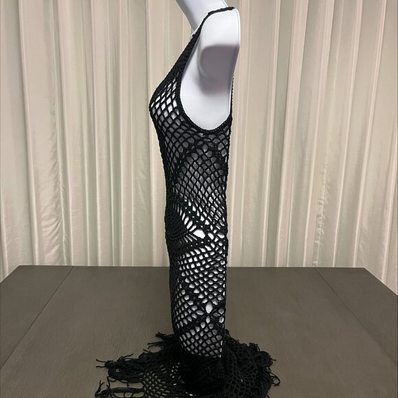 Hera Collection Black Knit Crochet Cover-Up Dress - Picture 5 of 5